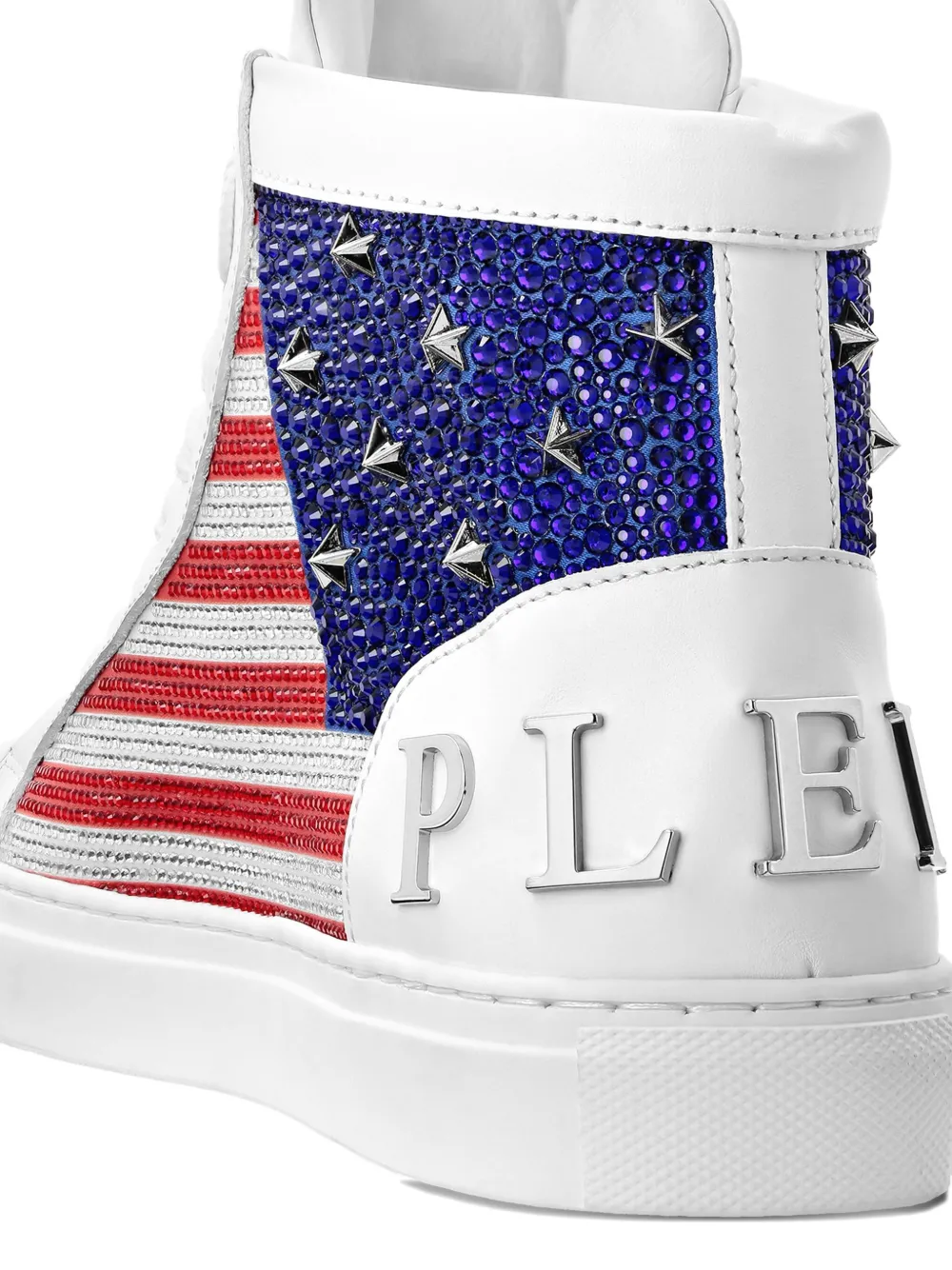 Декорированные кроссовки со стразами Philipp Plein, белый — фото 4