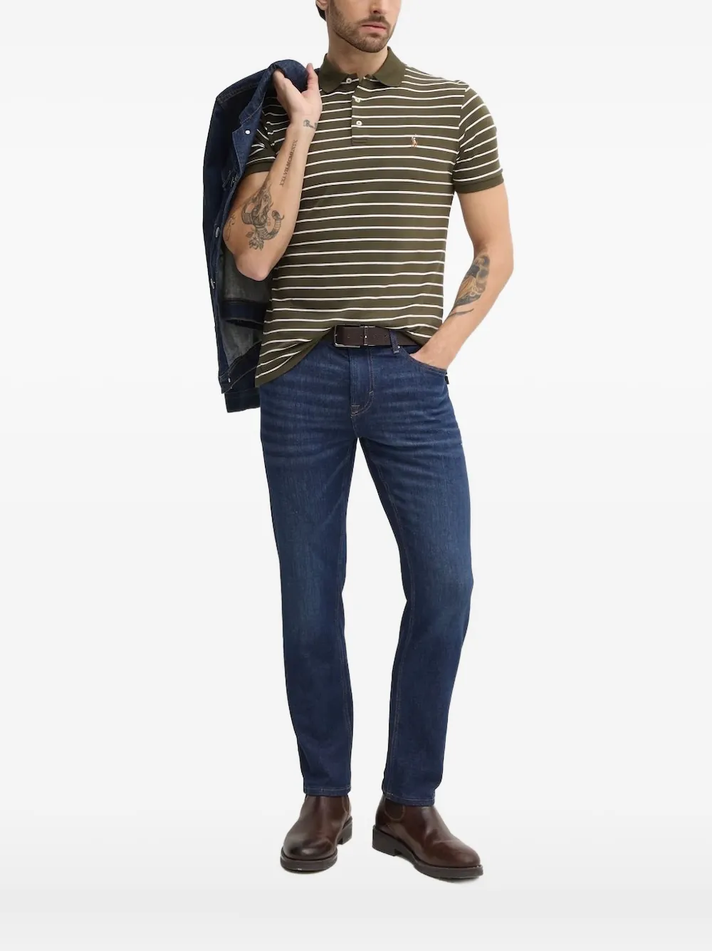 

Полосатая рубашка-поло POLO RALPH LAUREN, зеленый