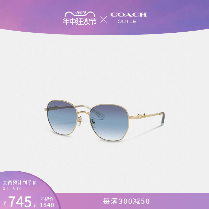 

Очки женские Coach Outlet в круглой оправе, золотой / синий