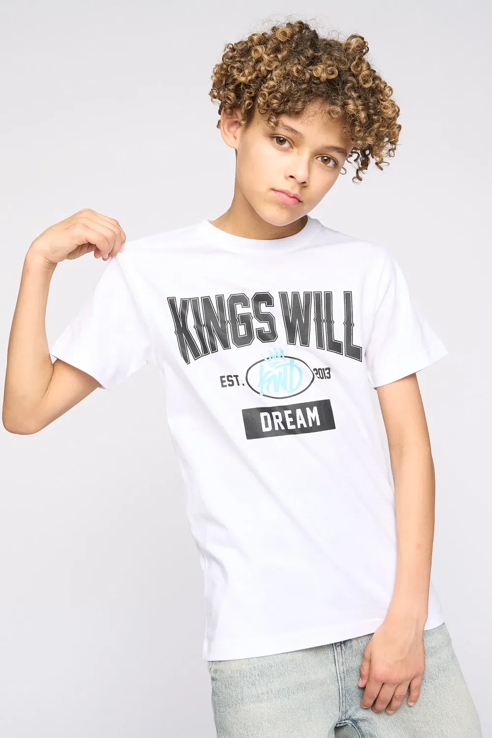 Футболка детская с принтом Kings Will Dream, белый — фото 3