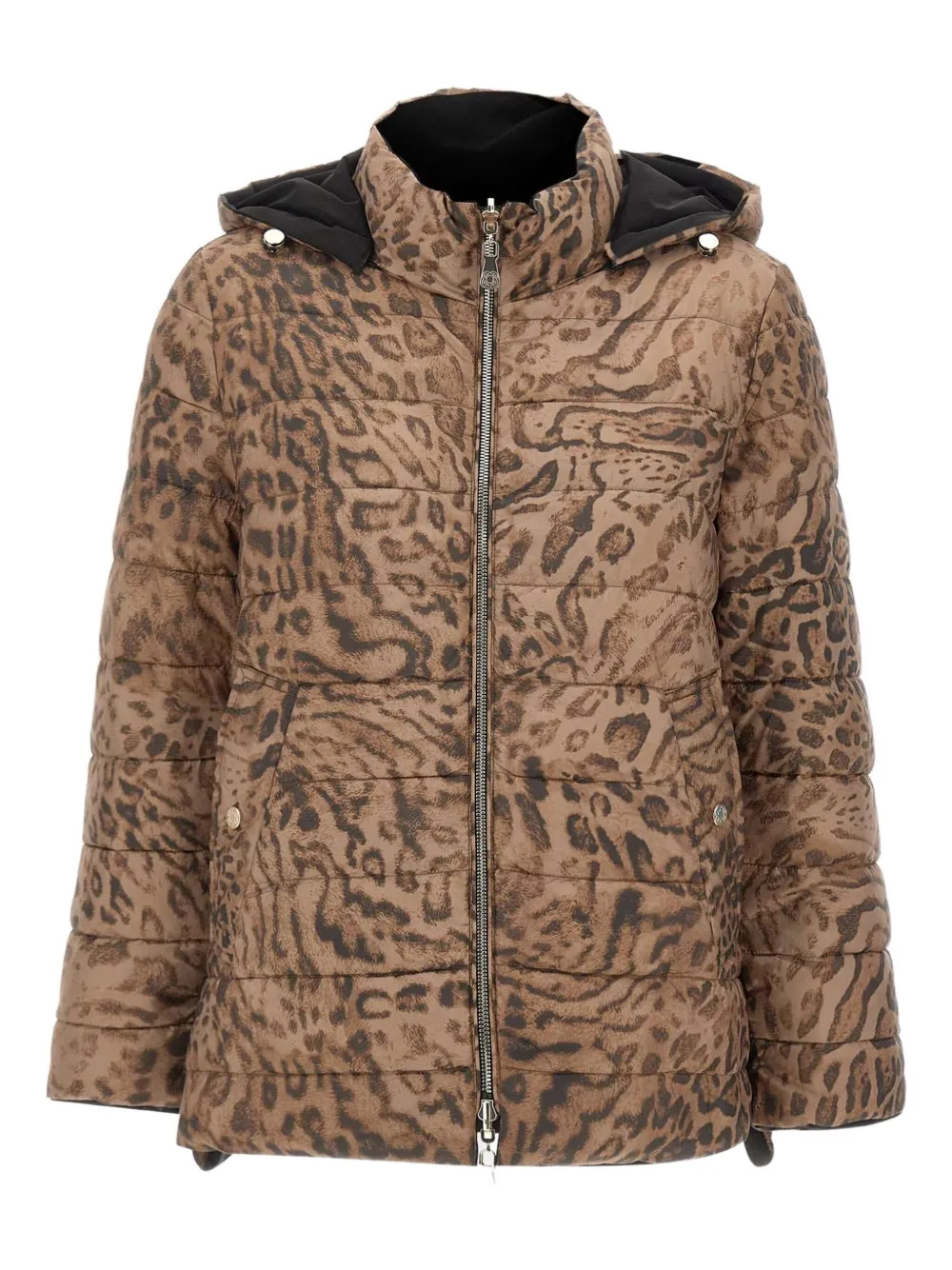 

Пуховик с анималистичным принтом Elena Miro`, коричневый