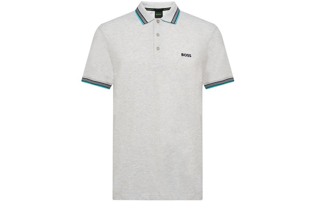 

Мужская серая рубашка-поло SS24 HUGO BOSS, серый
