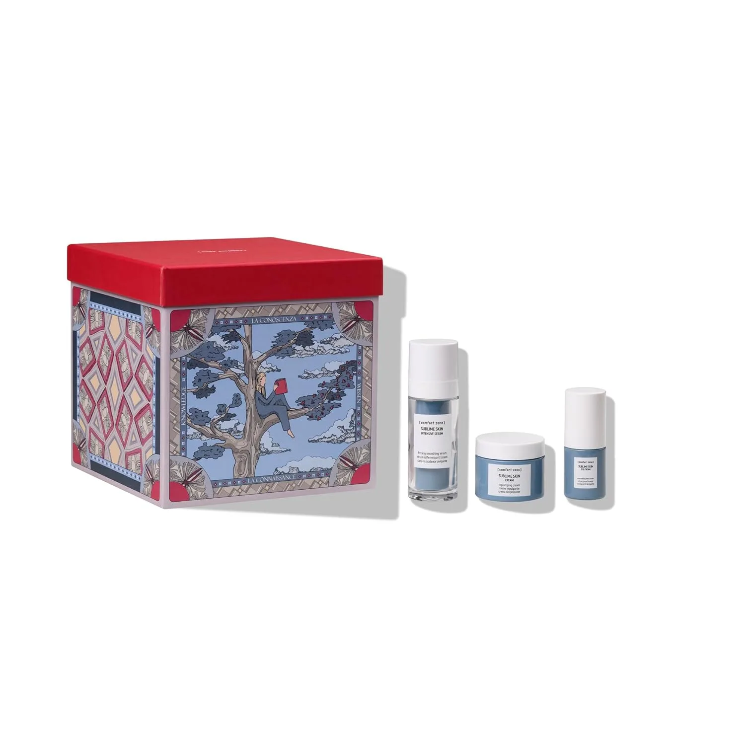 [comfort zone] подарочный набор Sublime Skin Kit для упругости и подтяжки лица, включает крем, сыворотку и успокаивающий крем для глаз, для нормальной и сухой кожи, 3 предмета [ Comfort Zone ]