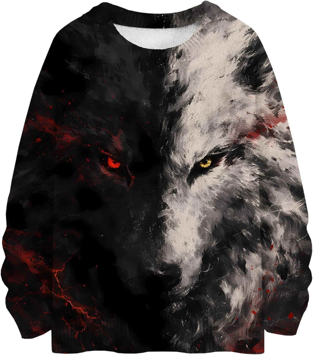 

Толстовка с принтом инь-ян волк Fashiononly