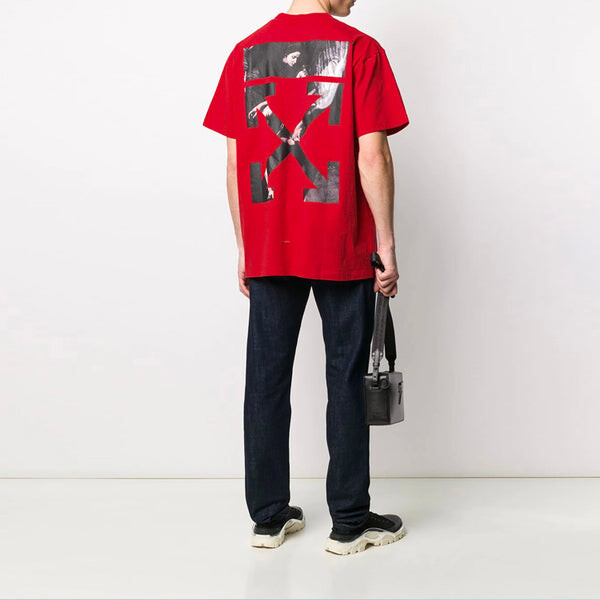 Футболка OFF-WHITE Painting Arrow Printing Short Sleeve Red, красный — фото 4