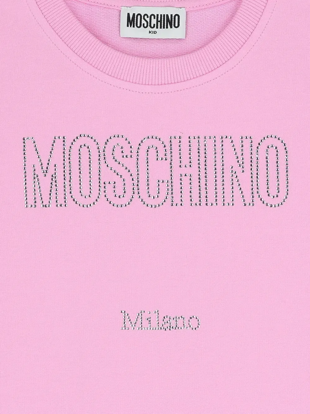 Платье, украшенное вышивкой Moschino Kids, розовый — фото 3