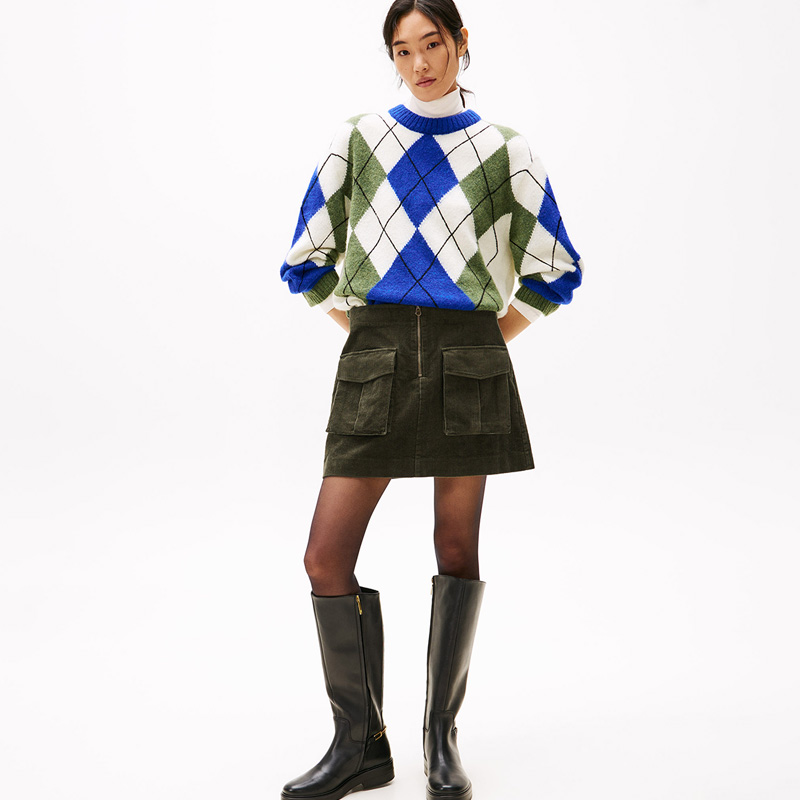 Повседневная короткая юбка женская Tommy Hilfiger, зеленый — фото 3