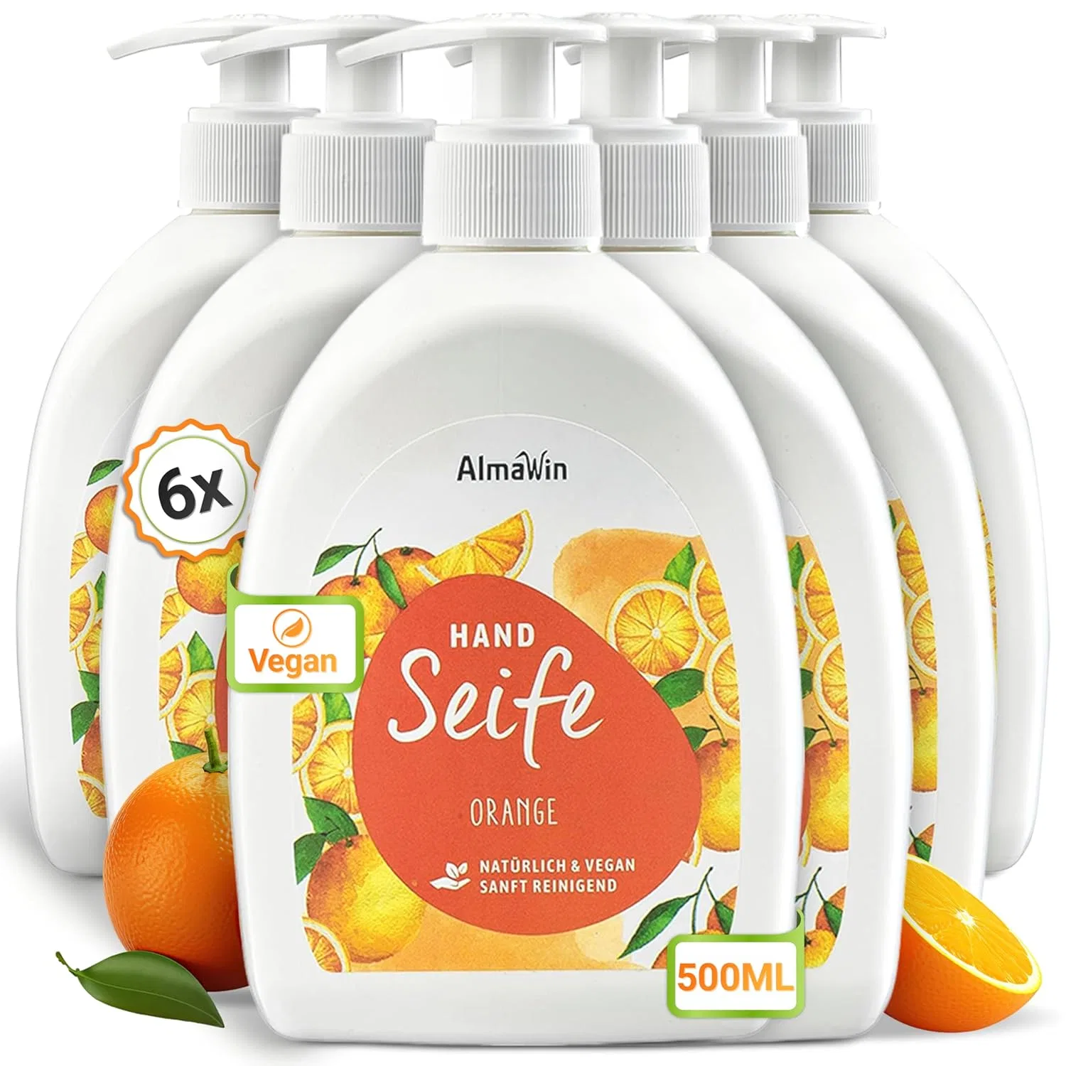 Органическое жидкое мыло AlmaWin Orange, 6 x 500 мл Almawin