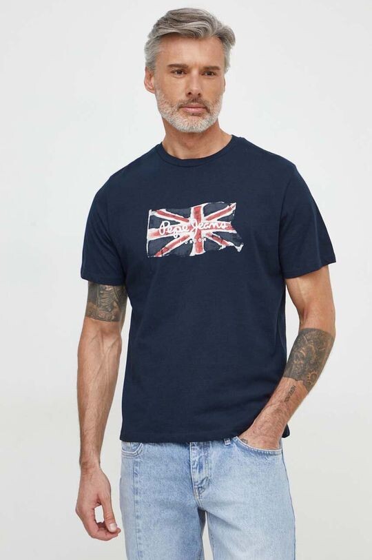 

Футболка из хлопка Clag Pepe Jeans, темно-синий