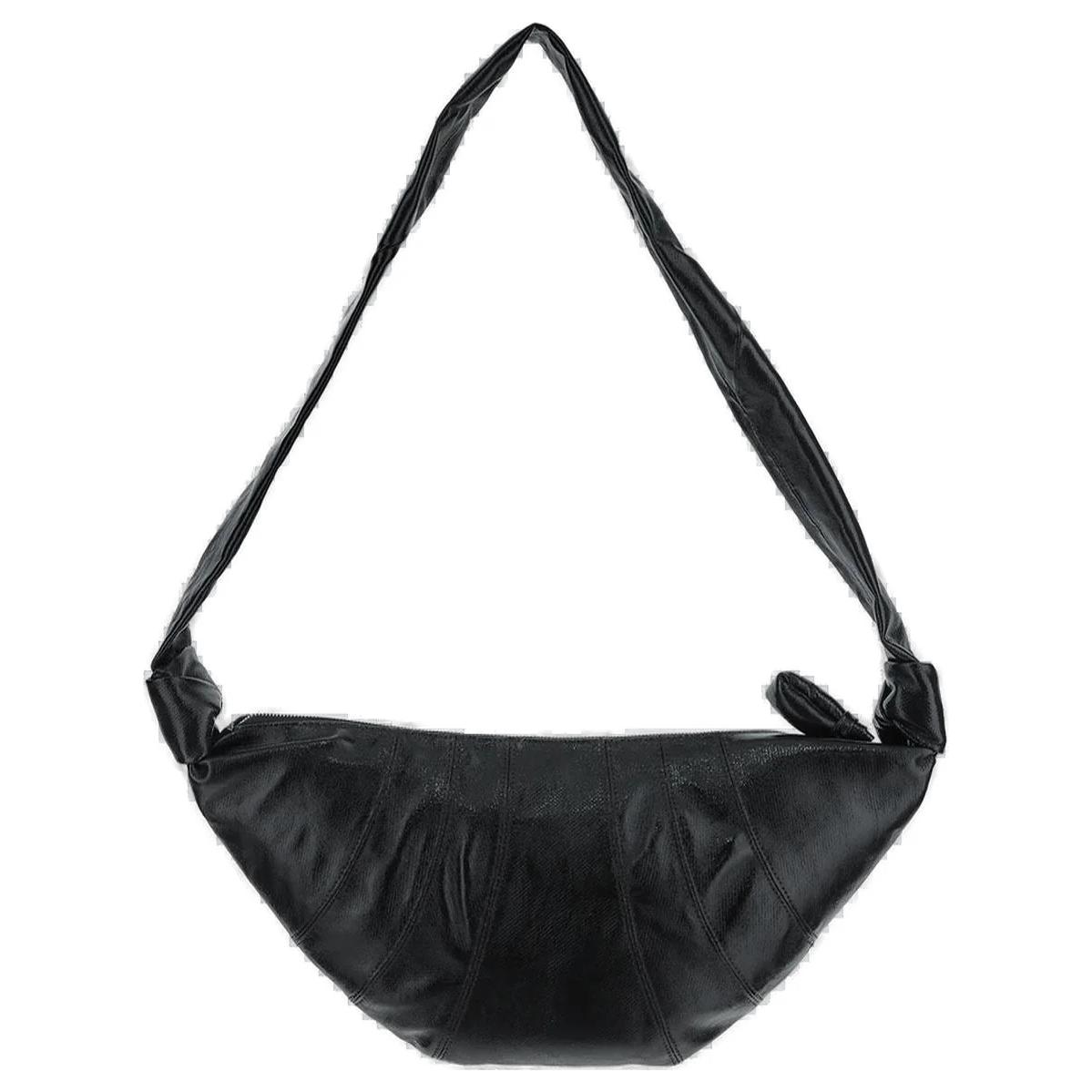 

Lemaire Хлопковая сумка круассан средняя женская черная