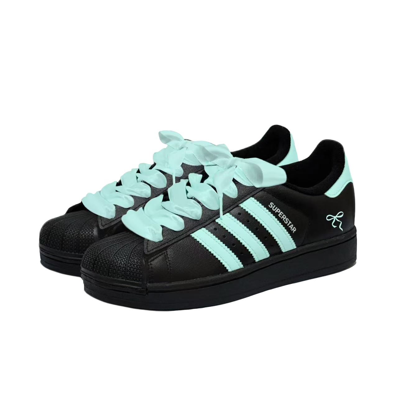 Легкие амортизирующие кроссовки Superstar 2 Tiffany с низким верхом для детей и подростков Adidas Originals, зеленый — фото 3