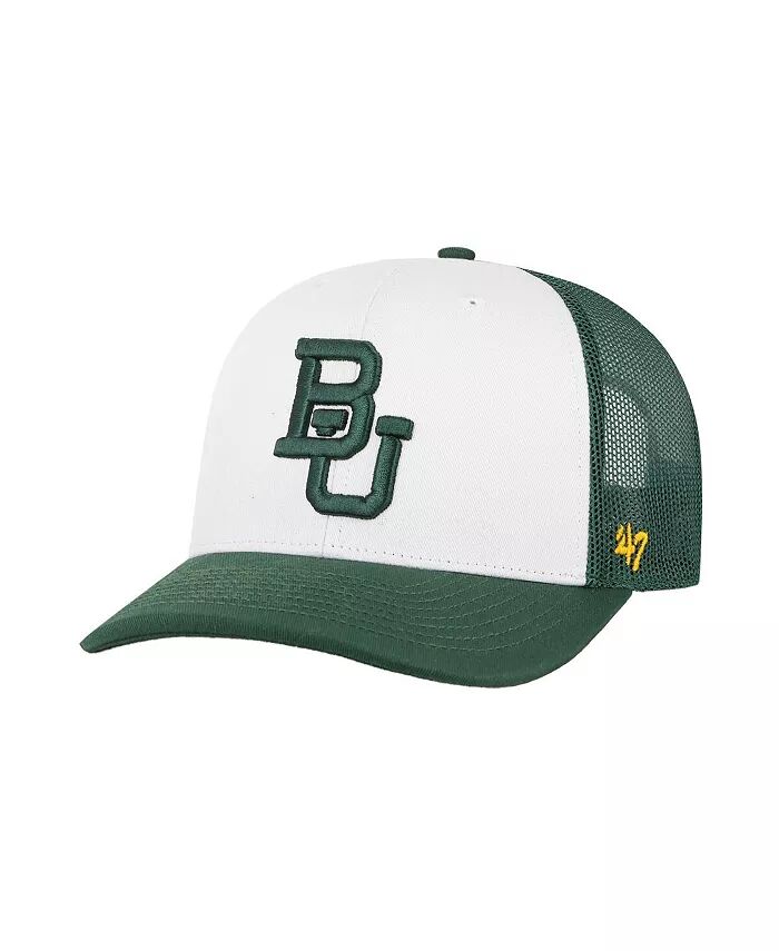 

Мужская белая/зеленая кепка Baylor Bears Freshman Trucker Adjustable '47 Brand