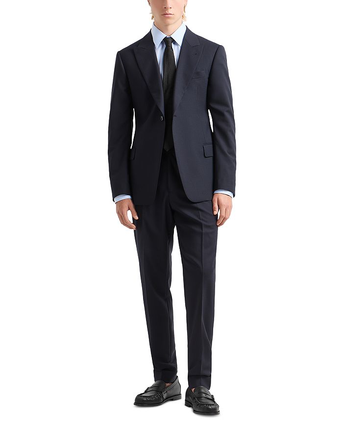 Нью-Йорк Сорочка Regular Fit с микроузором "шеврон" Emporio Armani, синий — фото 2