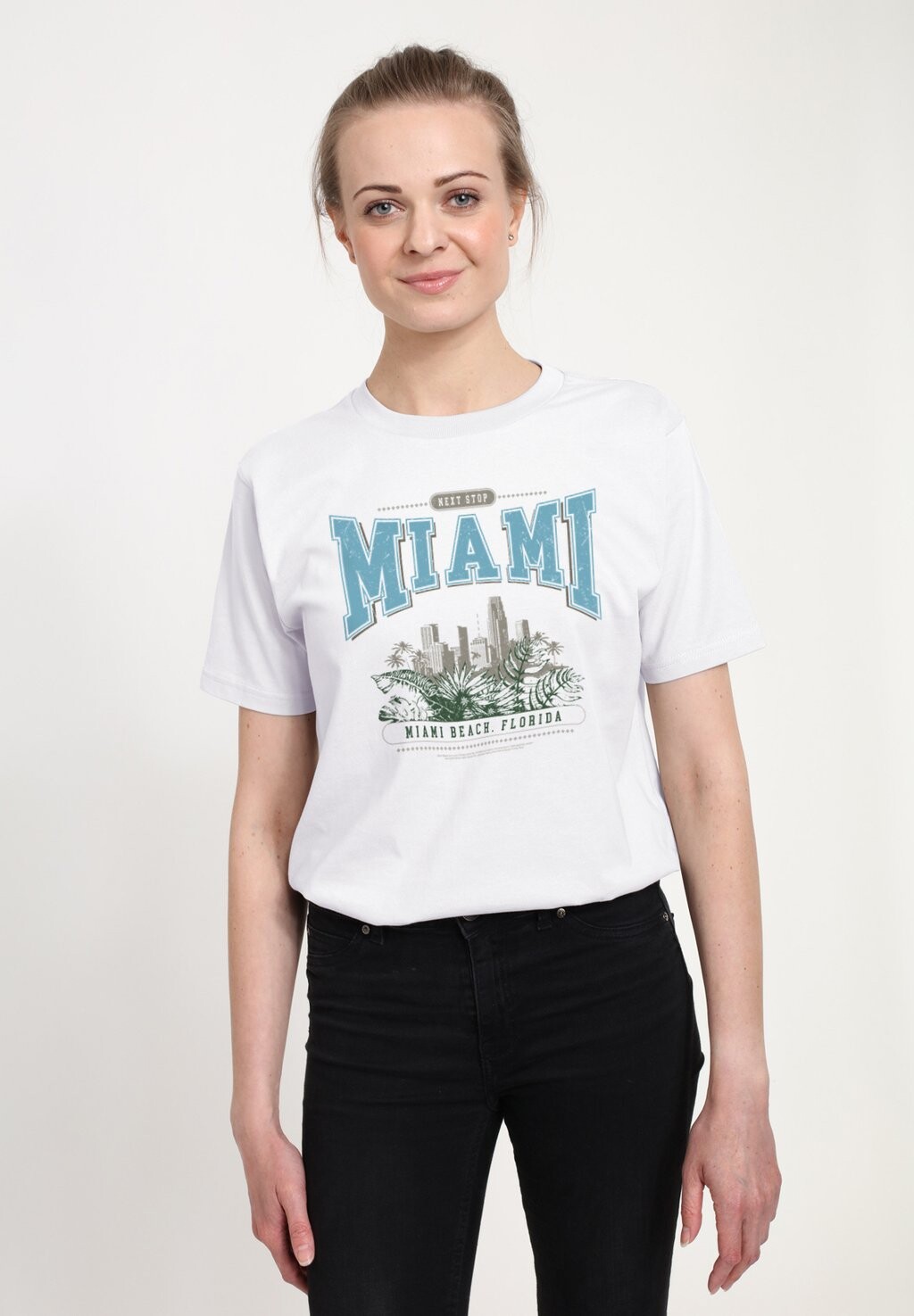 

Футболка с принтом NEXT STOP MIAMI Henry Tiger, белый