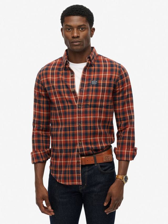 

Длинная клетчатая рубашка в стиле лесоруба из хлопка Superdry, Logger Check Orange