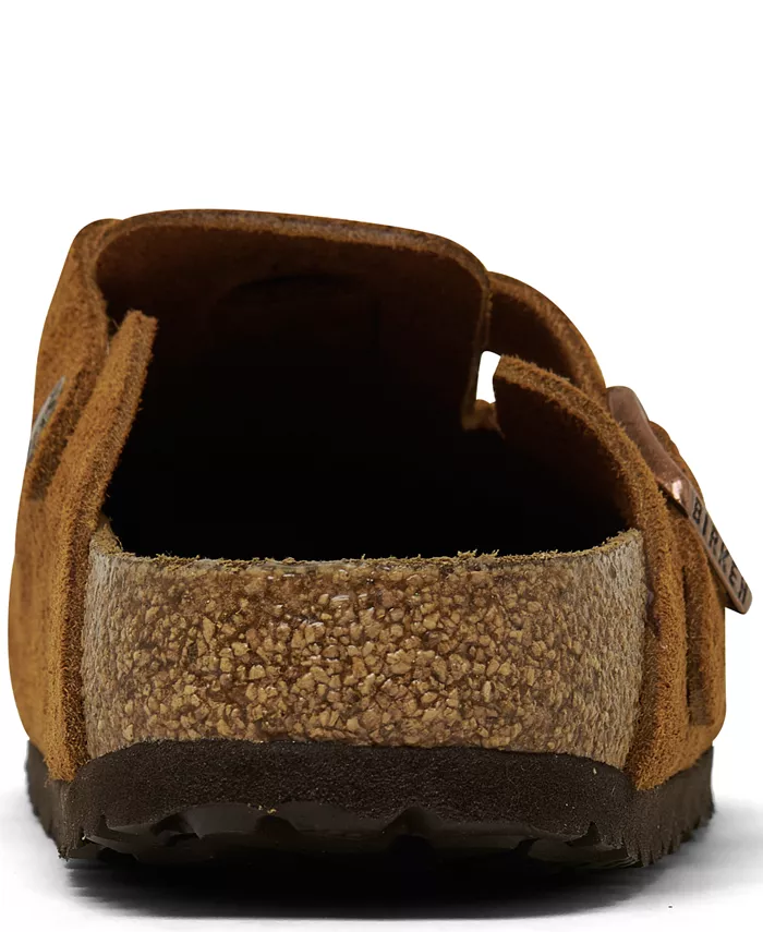 Женские мягкие кожаные сабо Boston Soft Footbed из замши от Finish Line Birkenstock, коричневый/бежевый — фото 3