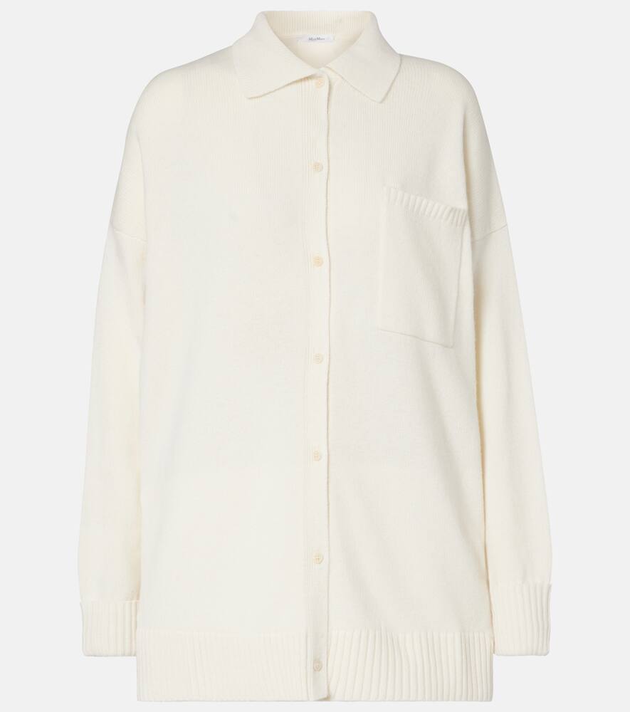 

Бычья кашемировая рубашка-оверсайз Max Mara, Bianco