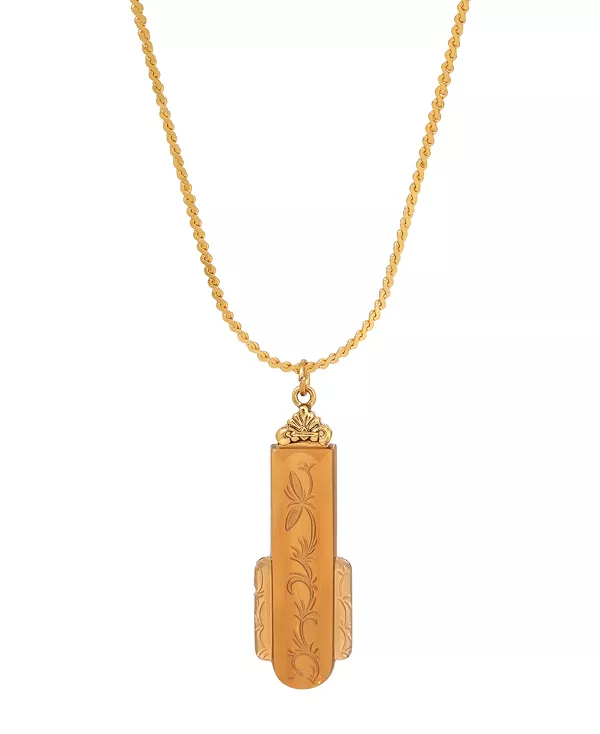 

Ожерелье с кулоном из травленого стекла в стиле ар-деко 2028, brown