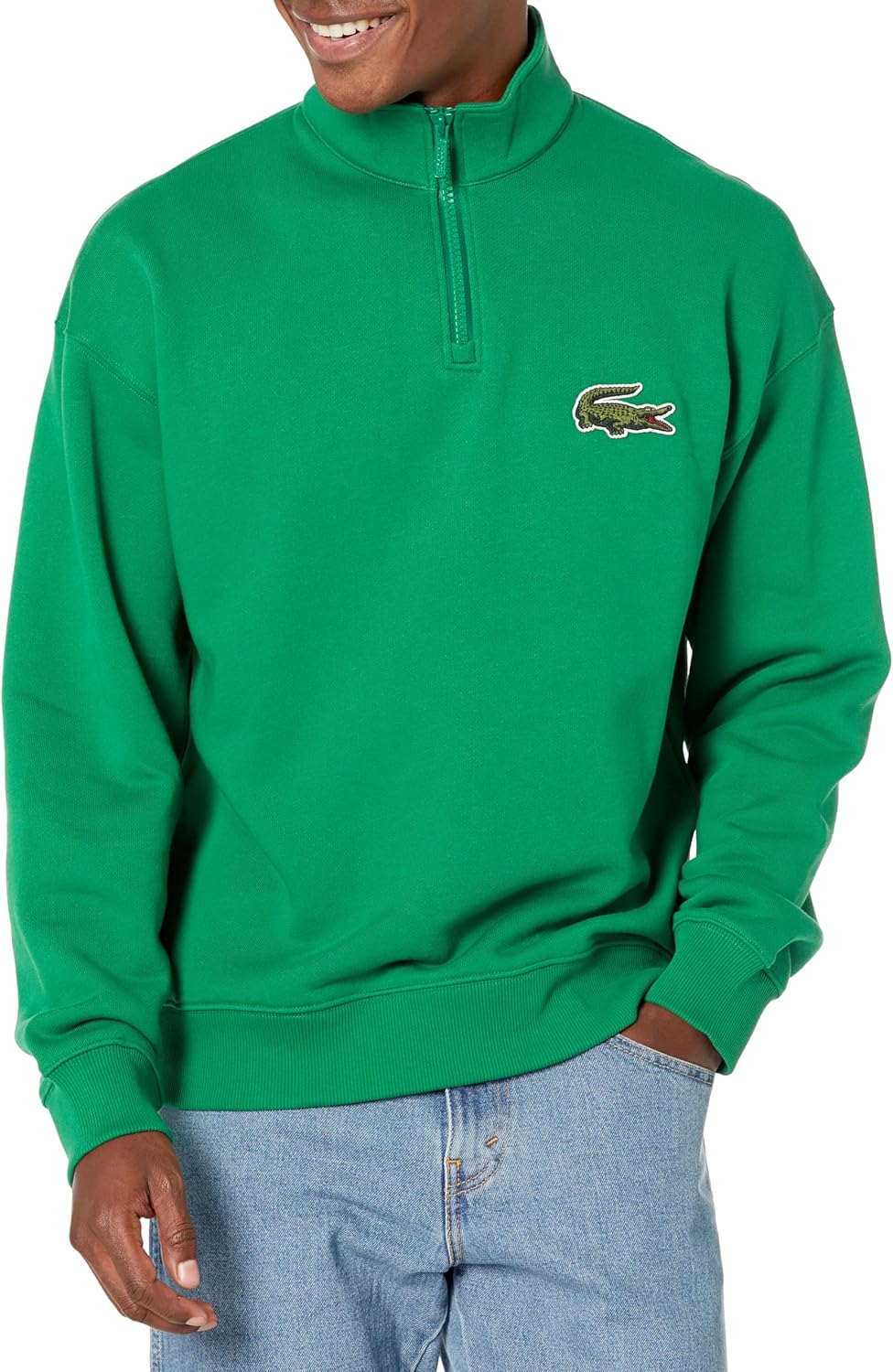 

Lacoste мужской свитшот с высоким воротником и молнией из органического хлопка, Roquette