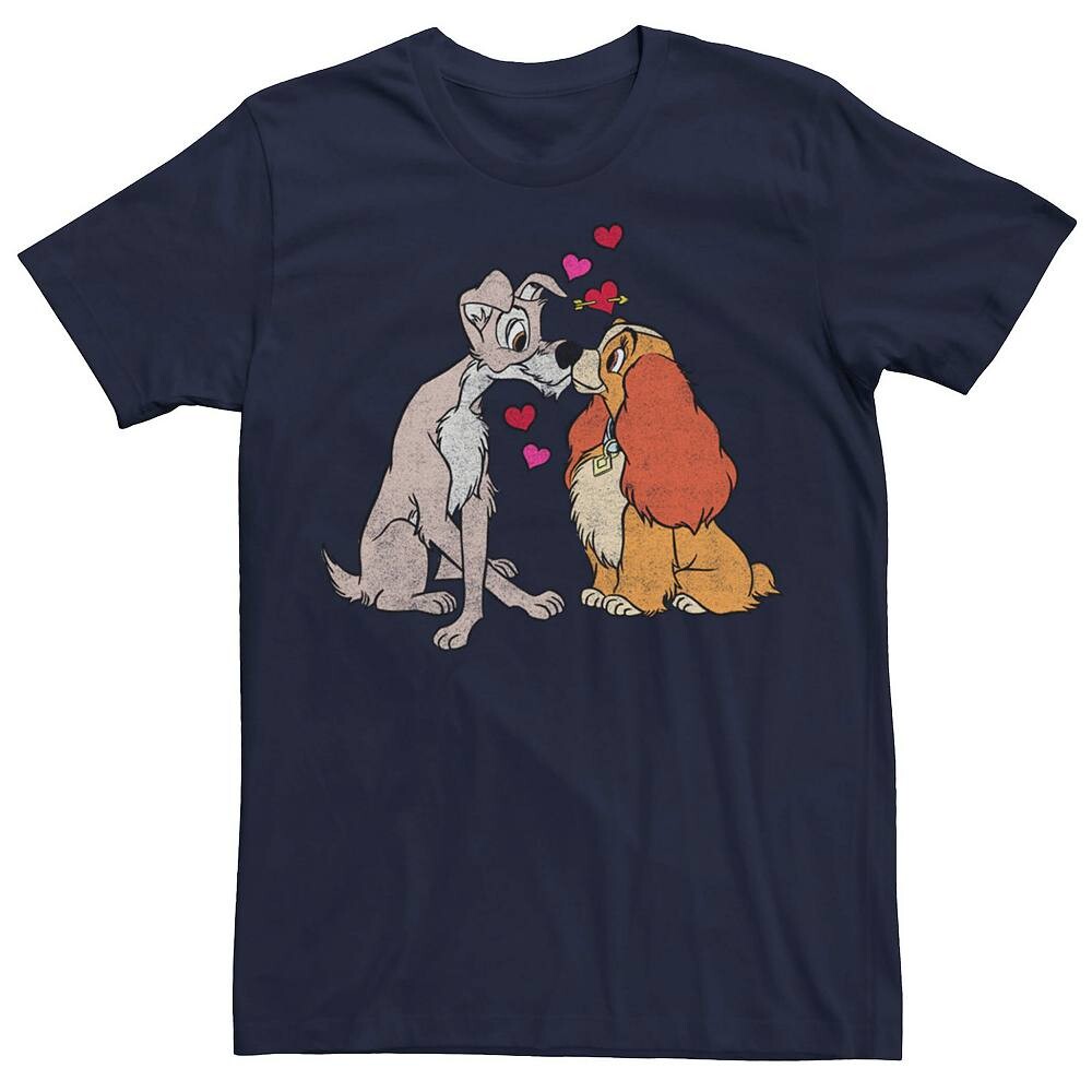 

Мужская футболка Lady And The Tramp Puppy Love Dog Disney, темно-синий