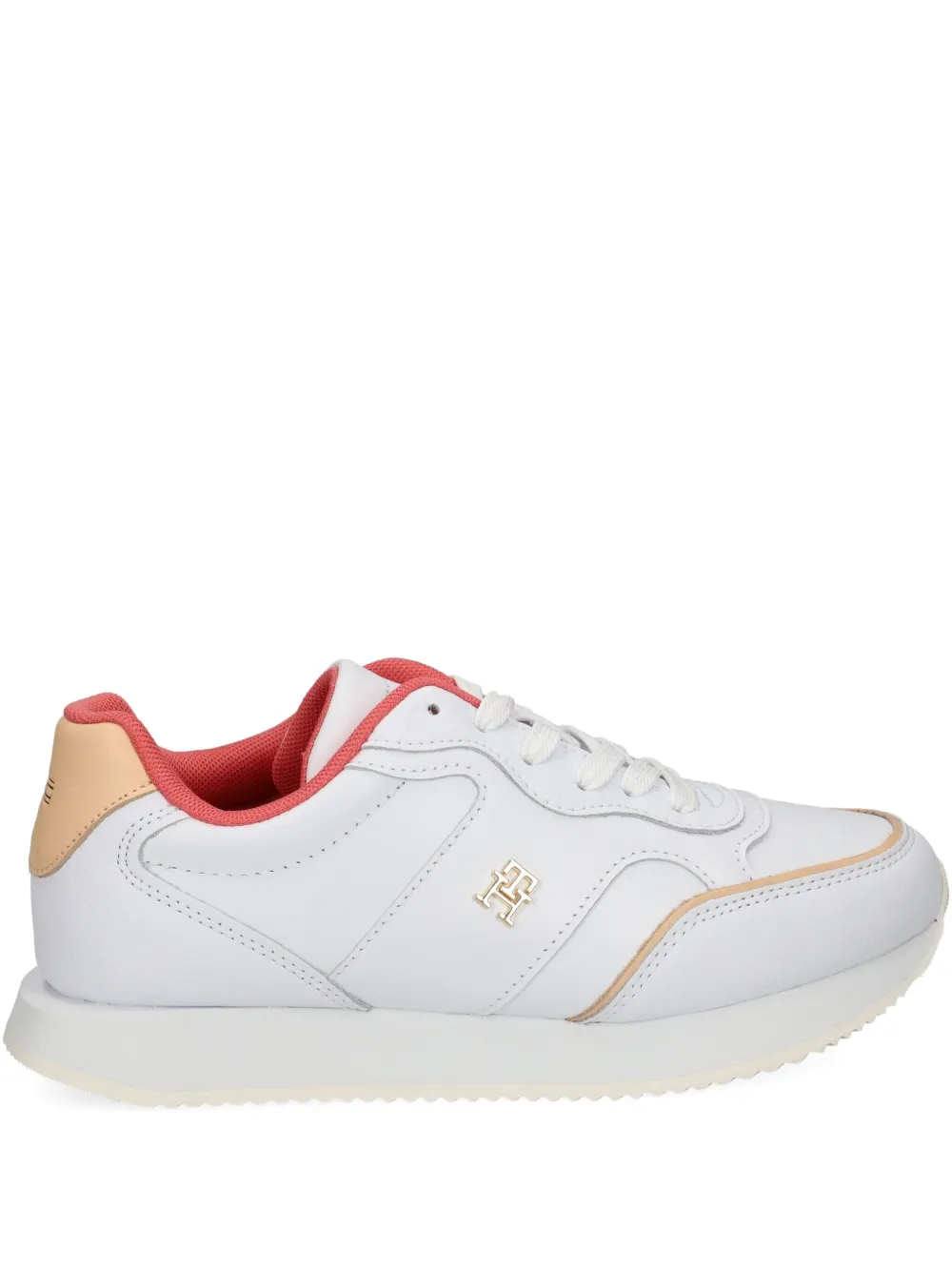 Кожаные кроссовки на шнуровке Tommy Hilfiger, белый