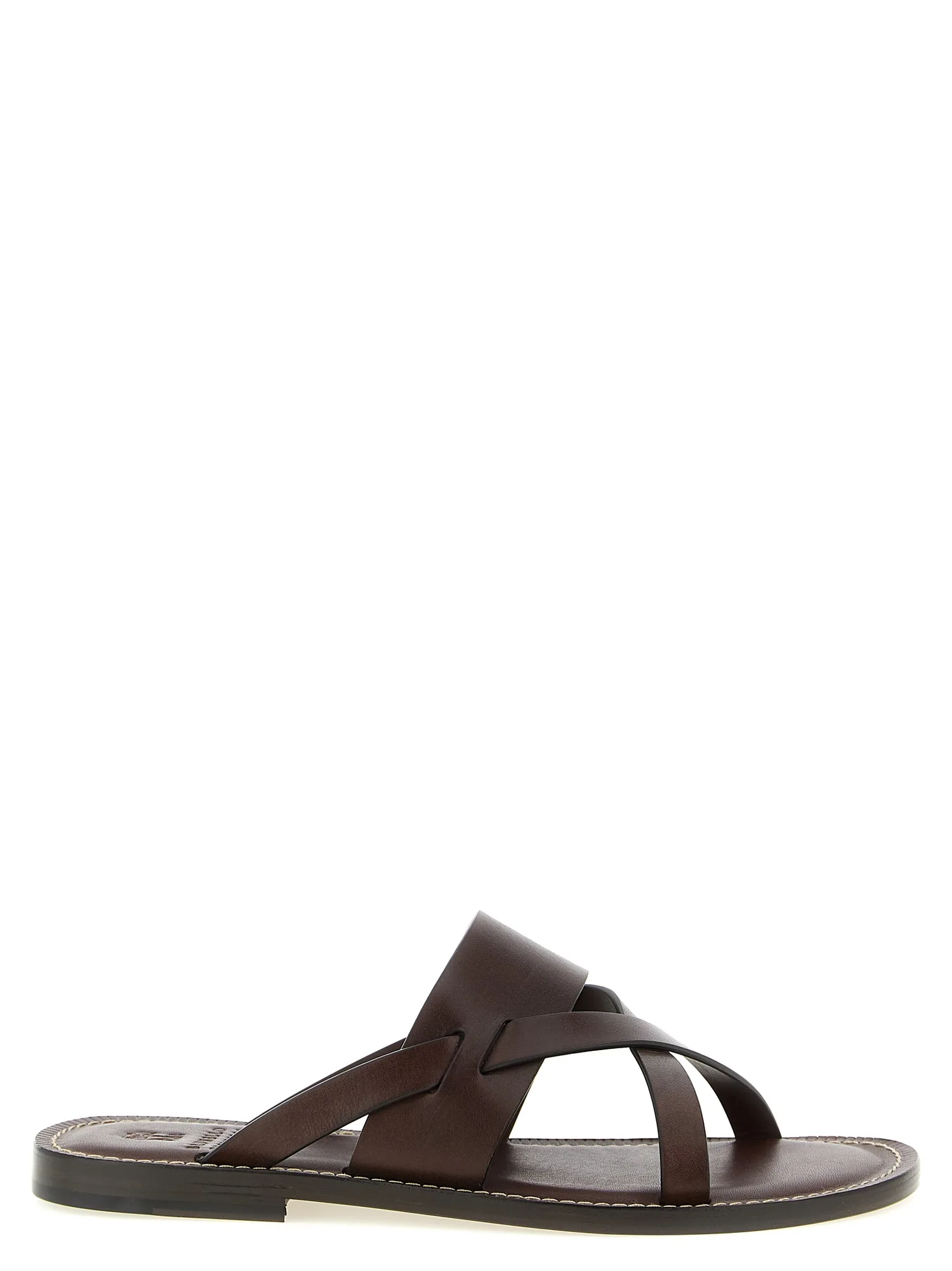 Кожаные сандалии Brunello Cucinelli, коричневый