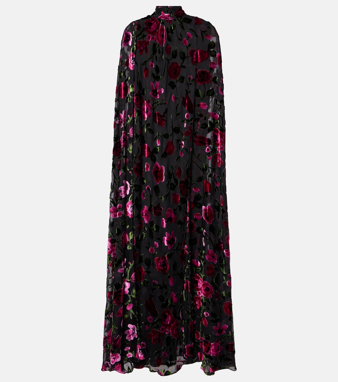 

Бархатное платье деворе Rodarte, Black And Fuchsia Flowers