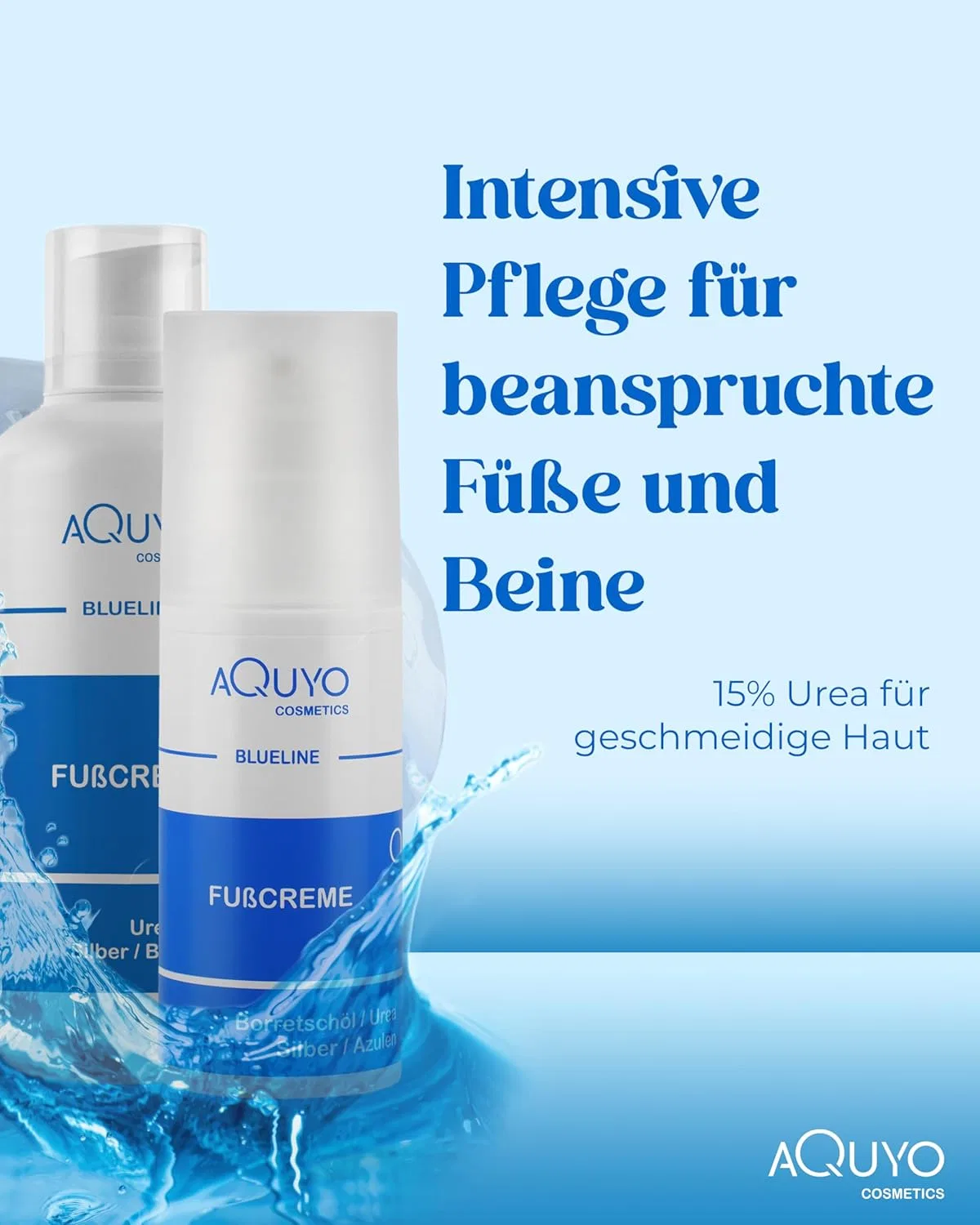 Крем для ног «Blueline» от мозолей и грибка, с 15% мочевиной, 500 мл Aquyo Cosmetics — фото 2