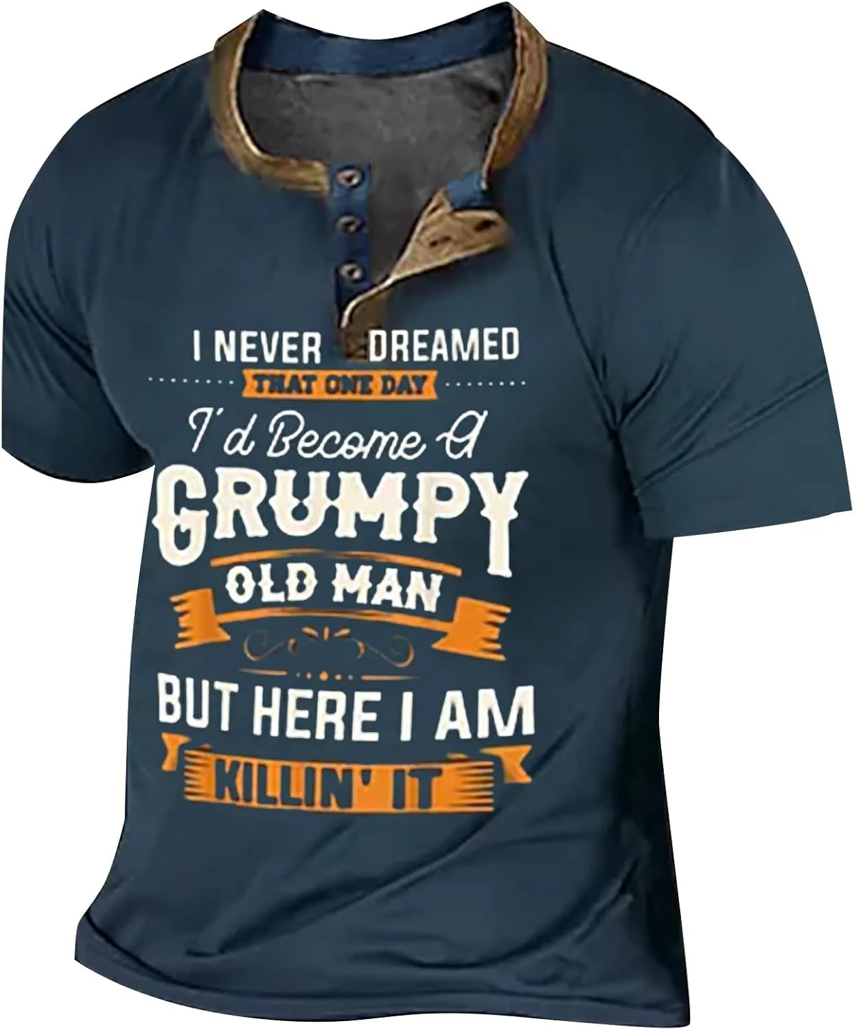 

Мужская футболка с принтом и воротником хенли, лето 2024, размеры S-4XL Ymosrh