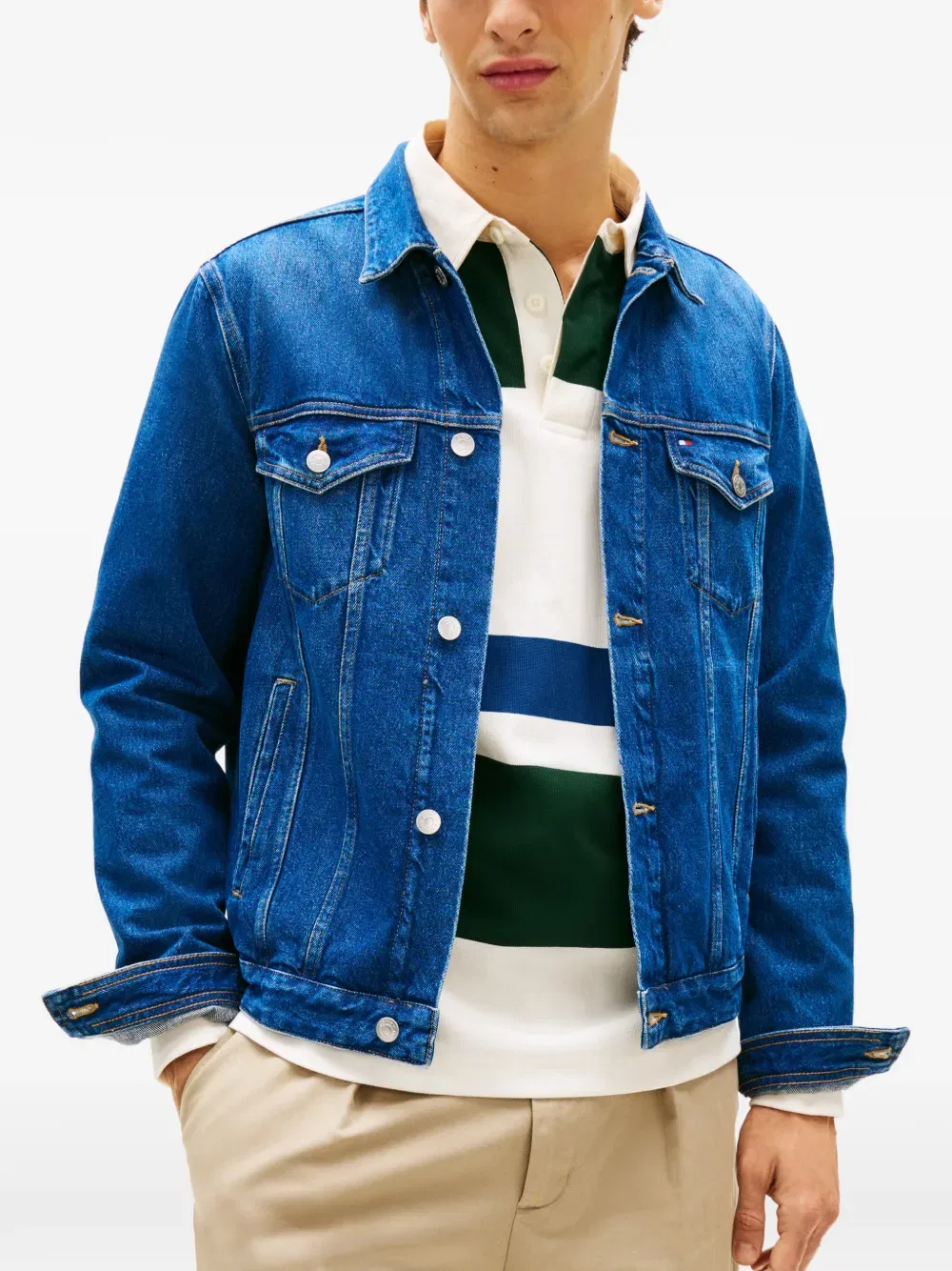 Джинсовая куртка с эффектом выцветшей ткани Tommy Hilfiger, синий — фото 4