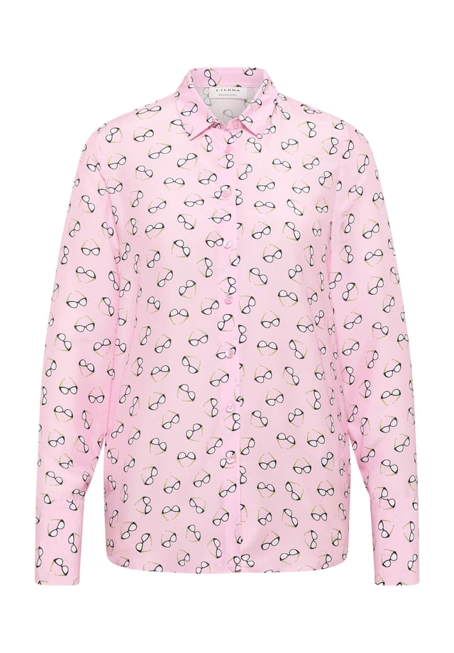 

Блузка с принтом стандартный крой Eterna, розовый