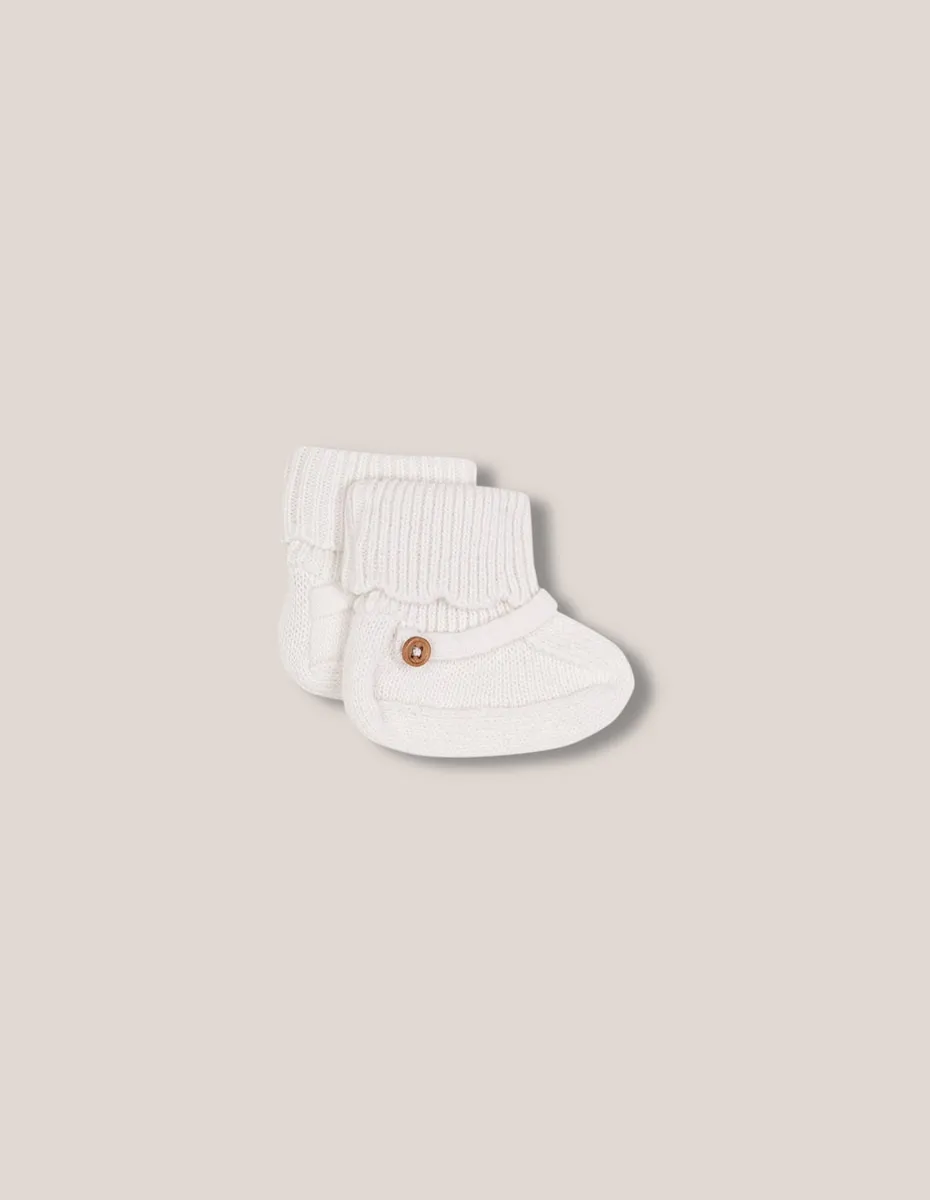 

Высокие детские пинетки с волнами из шерсти Gocco, белый