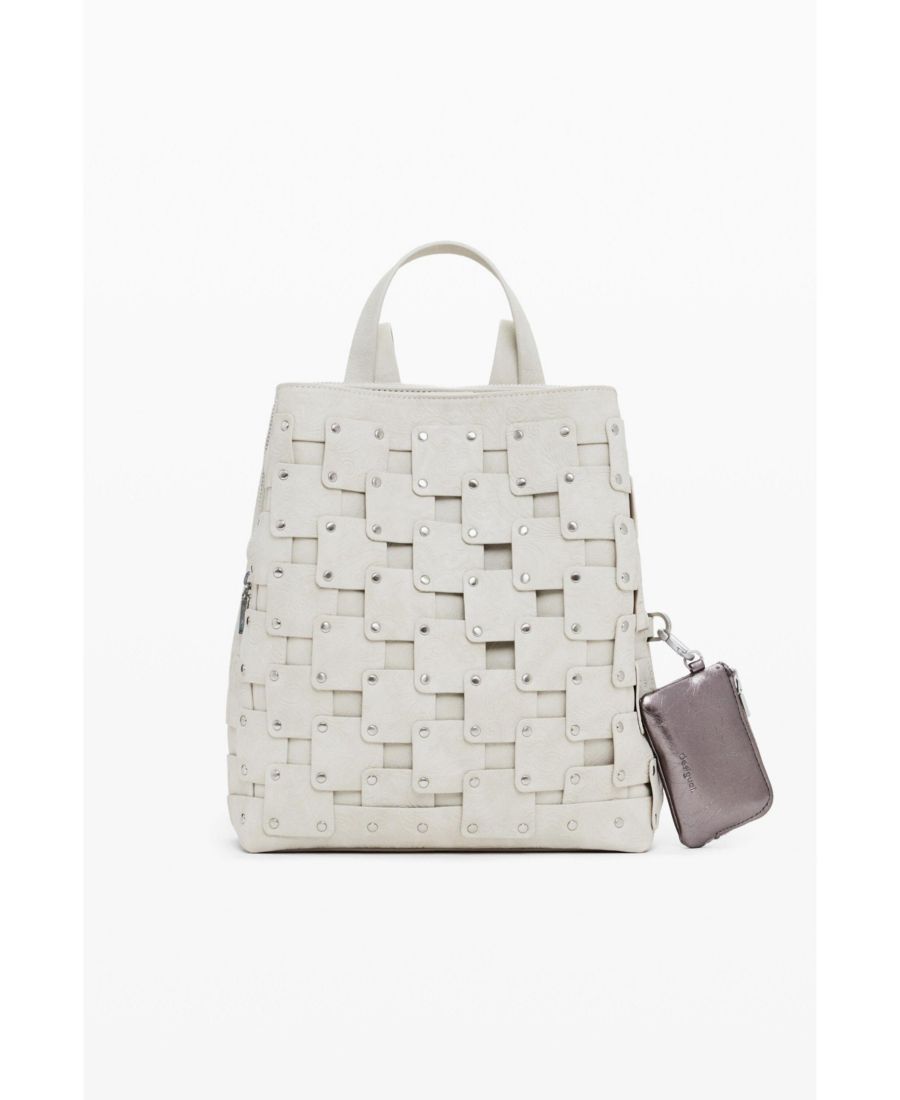 

Женский рюкзак среднего размера из искусственной кожи с нашивками Desigual, Off white