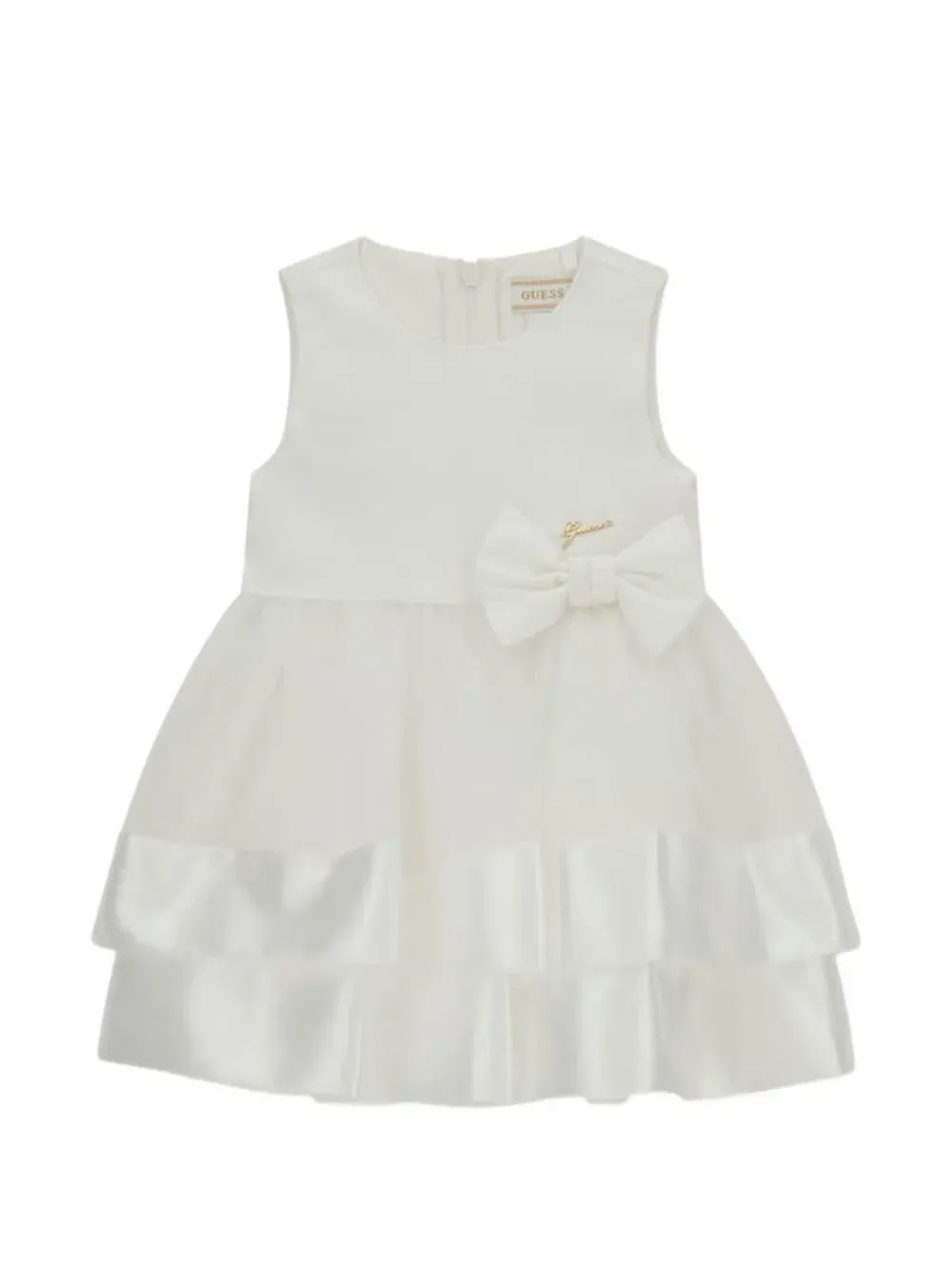 Многоярусное платье, украшенное бантом Guess Kids, белый — фото 3