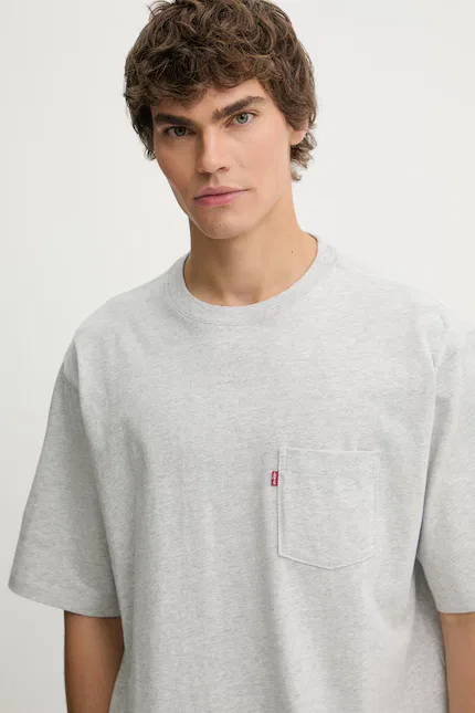 Футболка хлопковая Half Slv Pkt Levi's, серый — фото 4