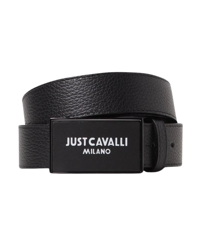 

Ремень из кожи с тисненым узором и пряжкой Just Cavalli, черный