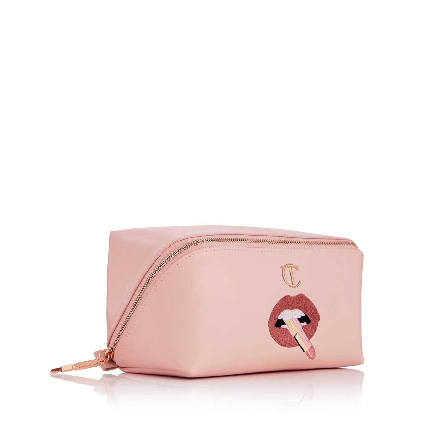 Косметичка Charlotte Tilbury Pillow Talk - MultiMagic, дорожная косметичка в розовом цвете Pillow Talk - культовый дизайн с принтом в виде губ и застежкой-молнией цвета розового золота., Limited Edition Makeup Bag — фото 4