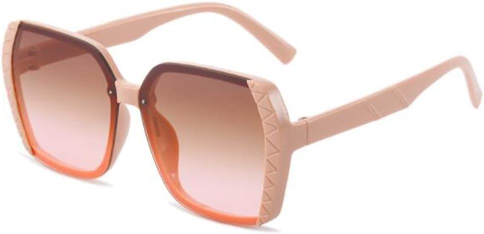 

Квадратные солнцезащитные очки в крупной оправе, модные женские солнцезащитные очки с защитой от УФ-излучения для женщин и мужчин SLCHJXS, Rice Pink Frame Brown Pink Flakes