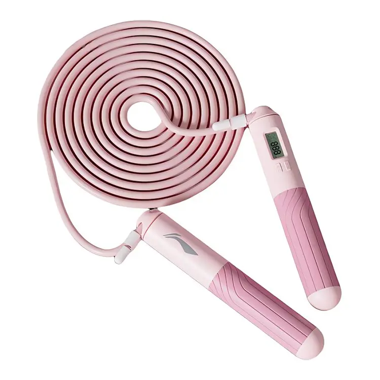 

Скакалка PVC веревка ABS ручки для учеников длина шнура 2,8 м LINING, розовый