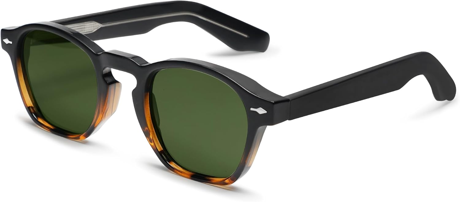 

Солнцезащитные очки VANLINKER в стиле ретро, ​​маленькие квадратные, для мужчин и женщин, тонкие, кубические, винтажные, изящные, в интеллектуальном стиле, VL9774, Top Black Bottom Tortoiseshell Frame Green Lens