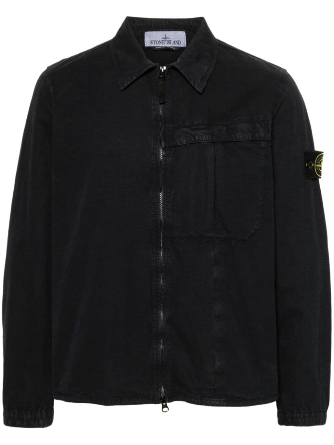 

Stone Island хлопковая верхняя рубашка с компасом, синий