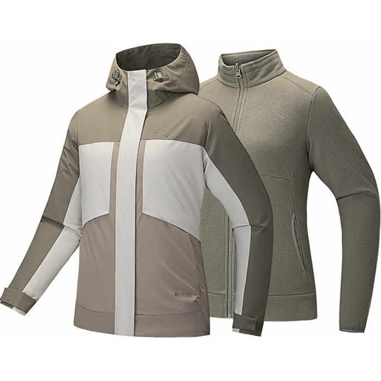 

Куртка-ветровка Anta Outdoor Collection женская цвет морская утка зеленый/овсянка серый/серая грязь, морская утка зеленый/ячменное зерно серый/штукатурка