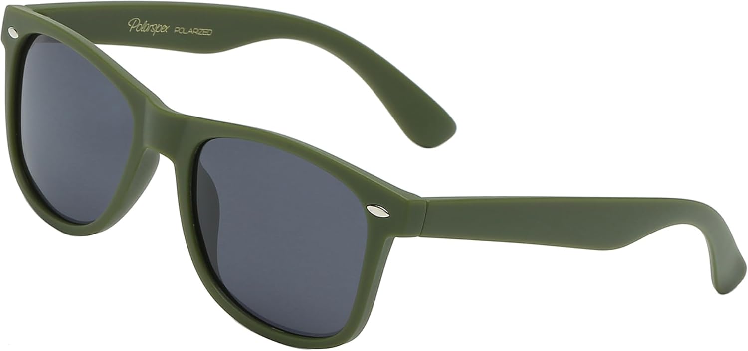 

Поляризованные солнцезащитные очки PolarSpex для мужчин и женщин – защита от УФ-излучения, прочные и легкие, в стиле ретро, ​​идеально подходят для вождения и рыбалки, Matte Army Green | Smoke