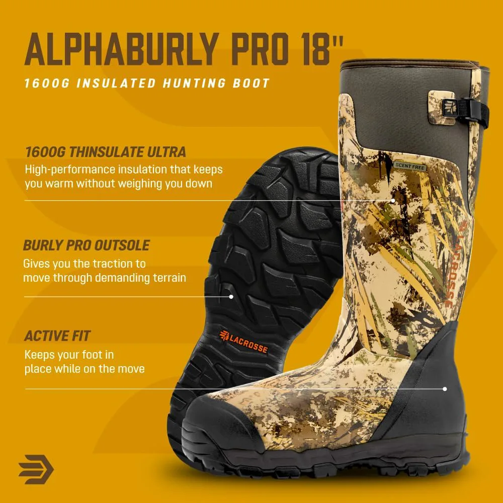 Охотничьи утепленные ботинки LaCrosse Alphaburly Pro 18" для мужчин с водонепроницаемой резиной, утеплителем Thinsulate 1600G и подошвой из ЭВА, First Lite Cipher — фото 4