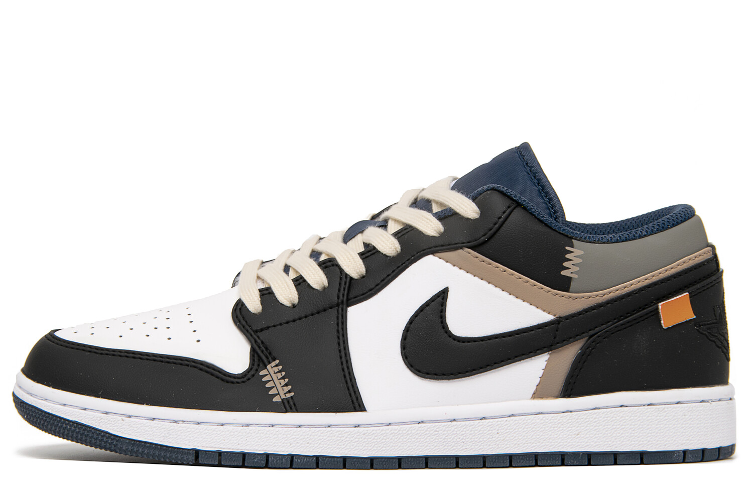 

Кроссовки Air Jordan 1 Vintage Basketball Shoes Men Low-top Black/White/Brown, черный