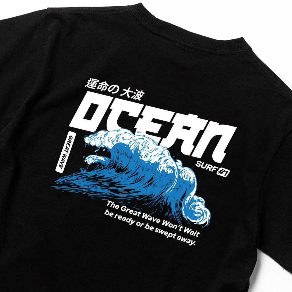 Детская чёрная футболка с принтом «Океан» от Splash Code — фото 3