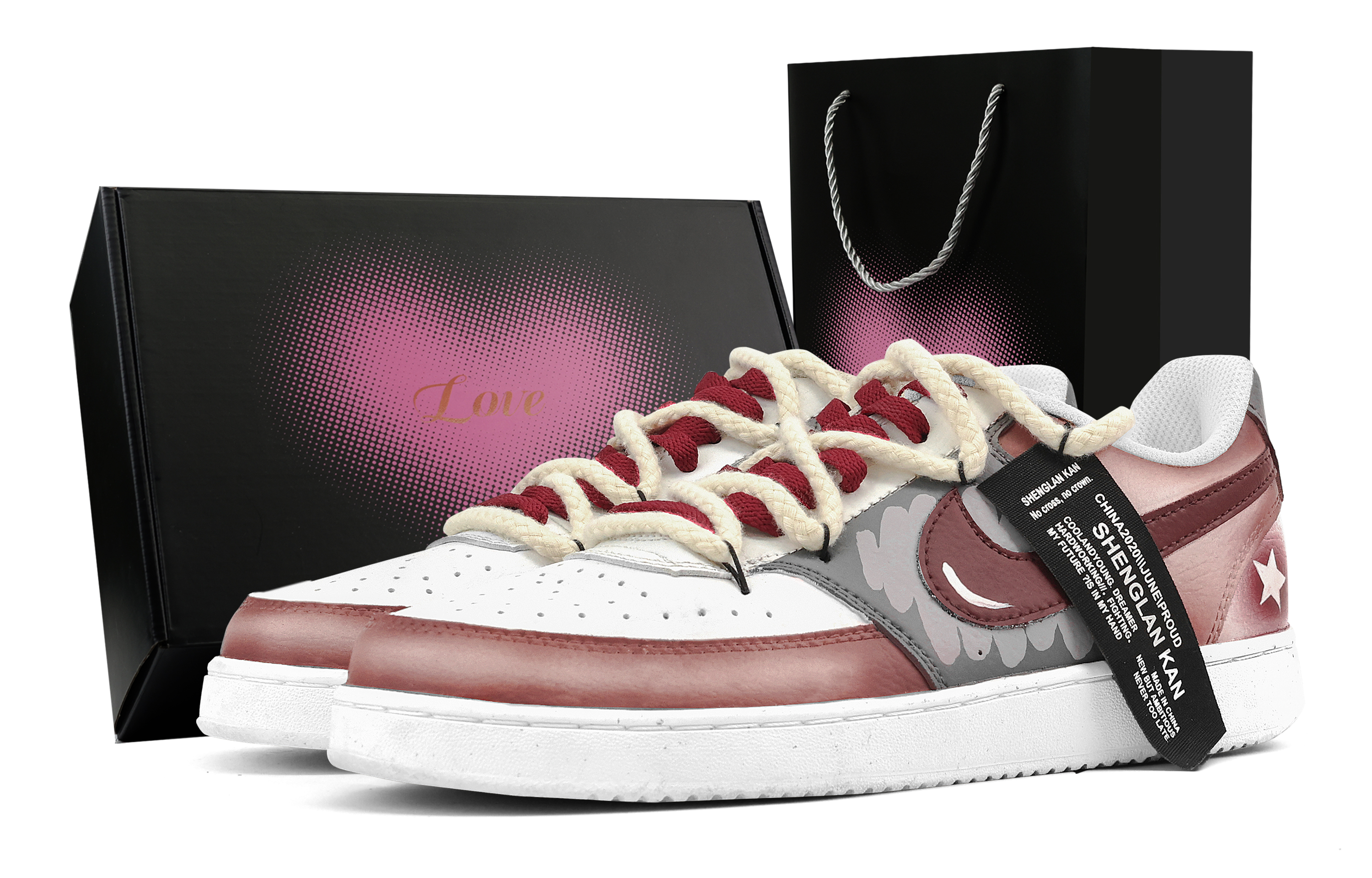 

Nike Кроссовки Court Vision 1 Modern Artist, износостойкие, низкие, для скейтбординга, мужские, розовые