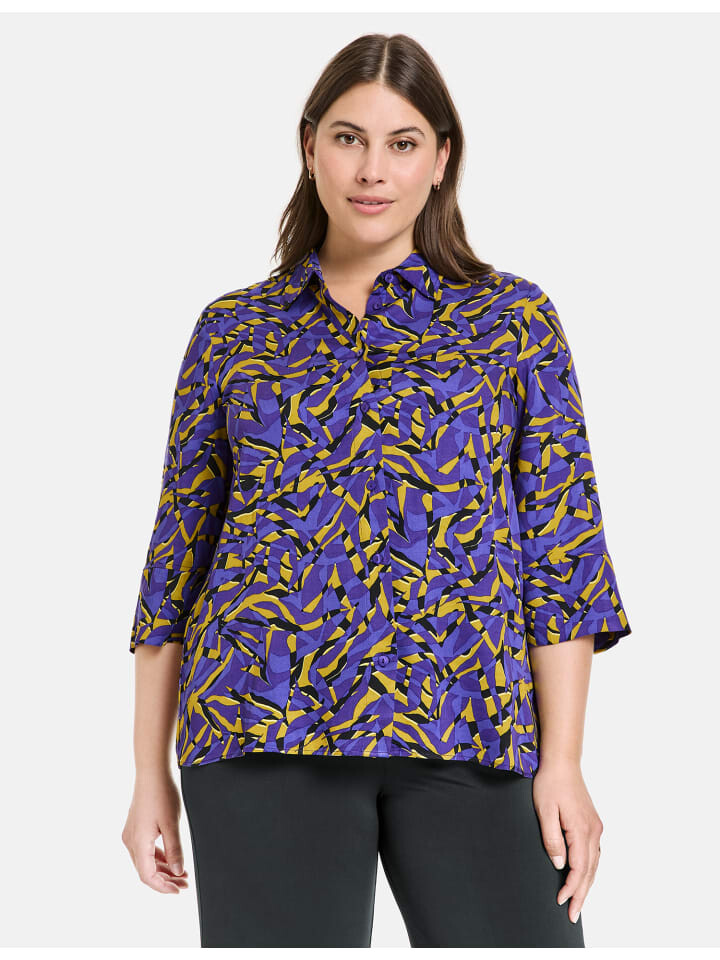 

Блуза SAMOON 3/4 Arm, цвет purple plum gemustert