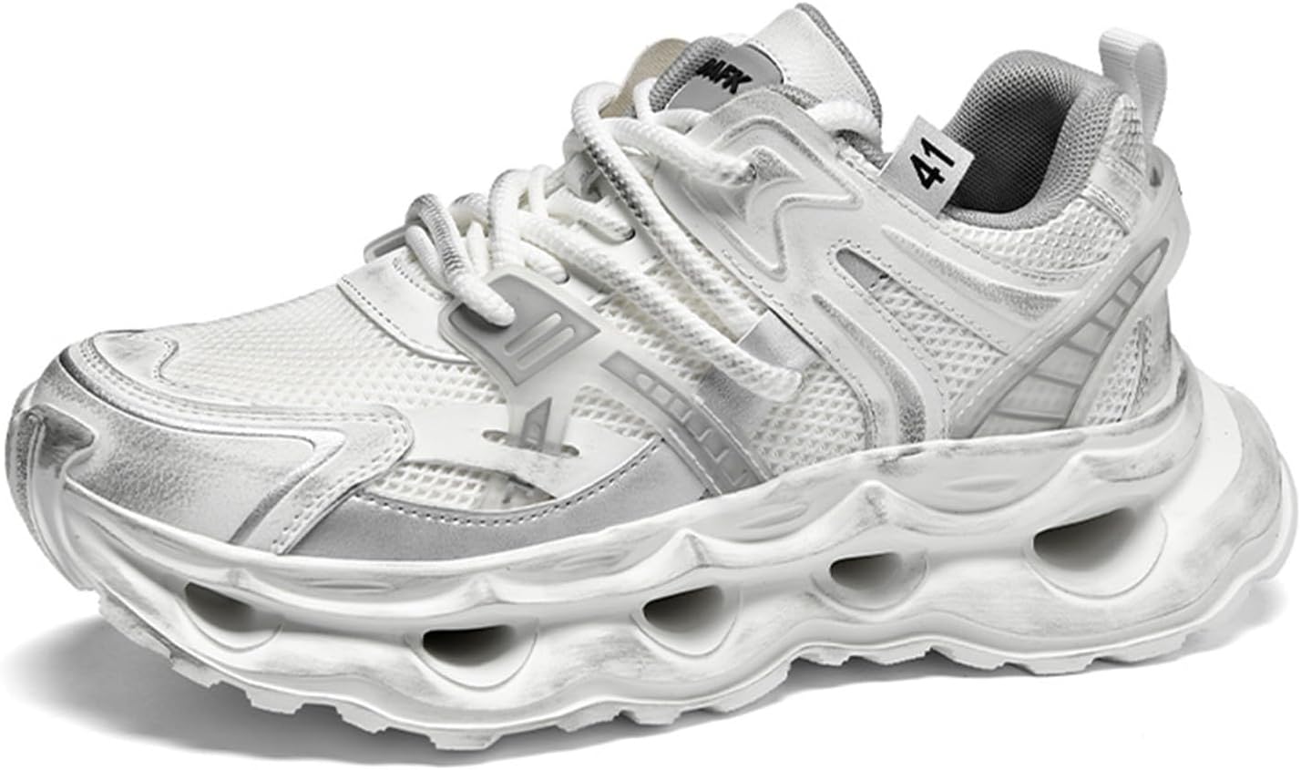 

Мужские модные повседневные спортивные кроссовки, комфортные, дышащие, увеличивающие рост, износостойкие белые обувь для мужчин Generic