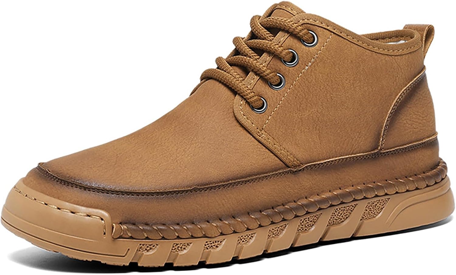 

Мужские ботинки на плоской подошве из натуральной кожи ручной работы, модные с круглым носком, на шнуровке, легкие, противоскользящие, зимние ботинки для вождения, работы и отдыха Faglkak, коричневый